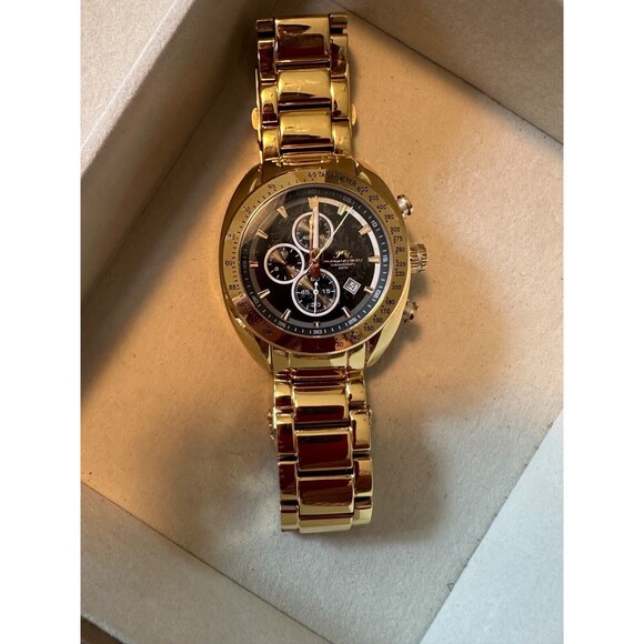 Porsamo Bleu The Julien Gold Chronograph Luxury Stainless Steel Watch TJU10001 - Picture 1 of 5